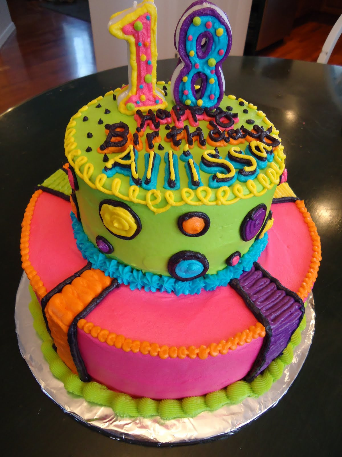 Neon Birthday Cakes
 Cat s Cake Creations NEON Lights BRIGHT BRIGHT BRIGHT