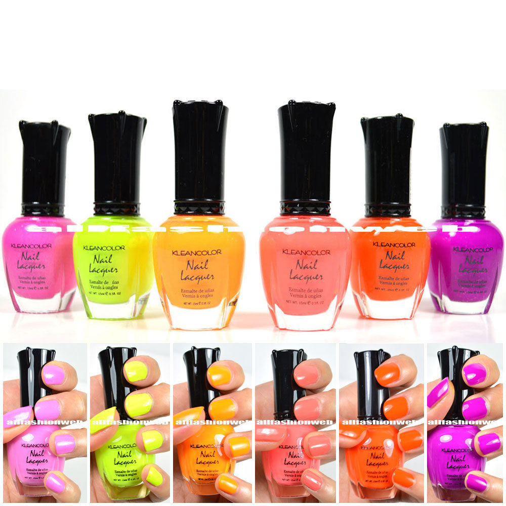 Neon Nail Colors
 Kleancolor Nail Polish NEON BURST Lot of 6 Lacquer Neon