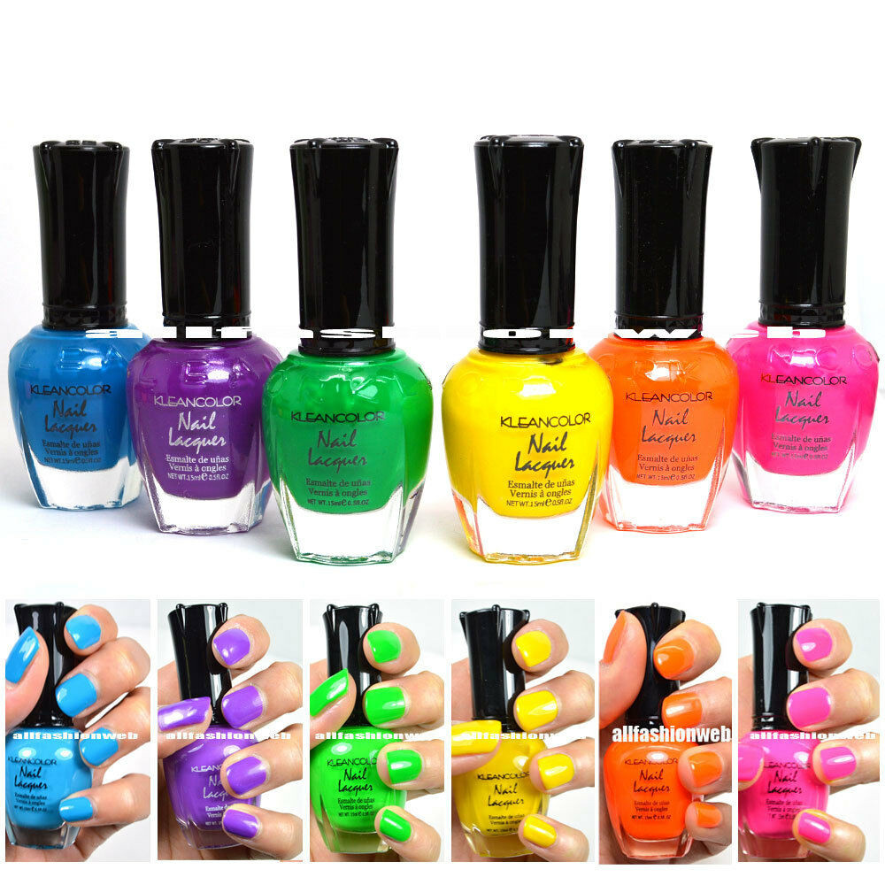 Neon Nail Colors
 Kleancolor Nail Polish NEON Colors Lot of 6 Lacquer Neon