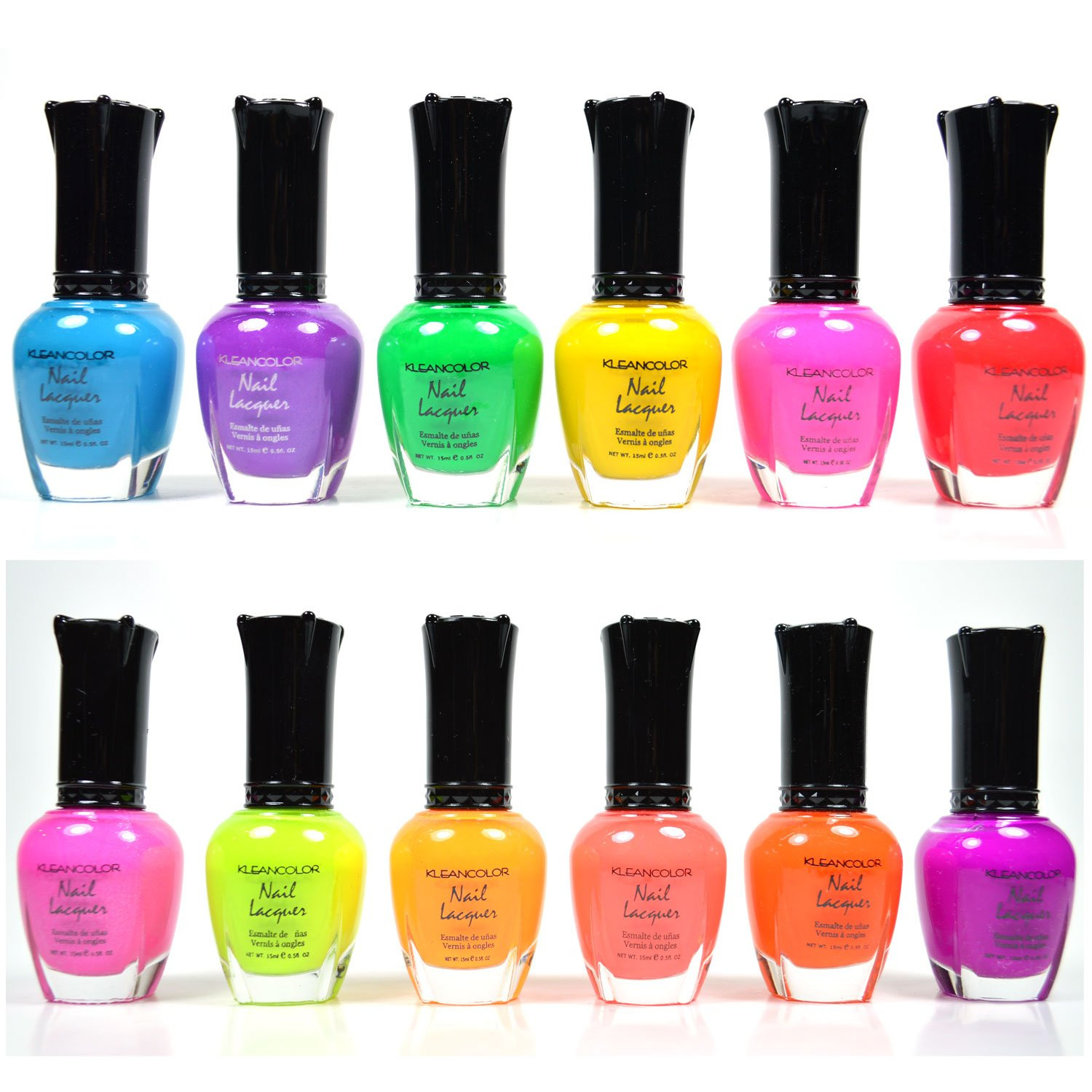 Neon Nail Colors
 KLEANCOLOR NEON COLORS 12 FULL COLLETION SET NAIL POLISH