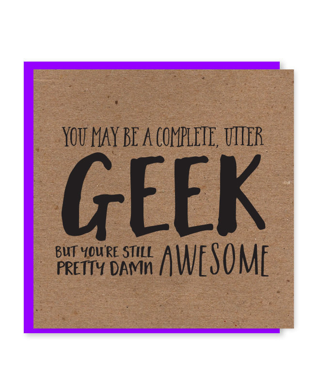 Nerdy Birthday Cards
 Geek birthday card Nerdy birthday card Funky recycled