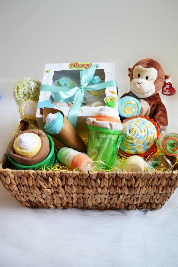 New Baby Gift Basket Ideas
 52 best images about baby t baskets on Pinterest