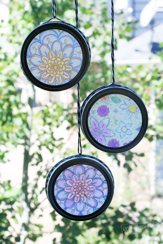 New Craft Ideas For Adults
 Easy Sun Catchers with Coloring Pages