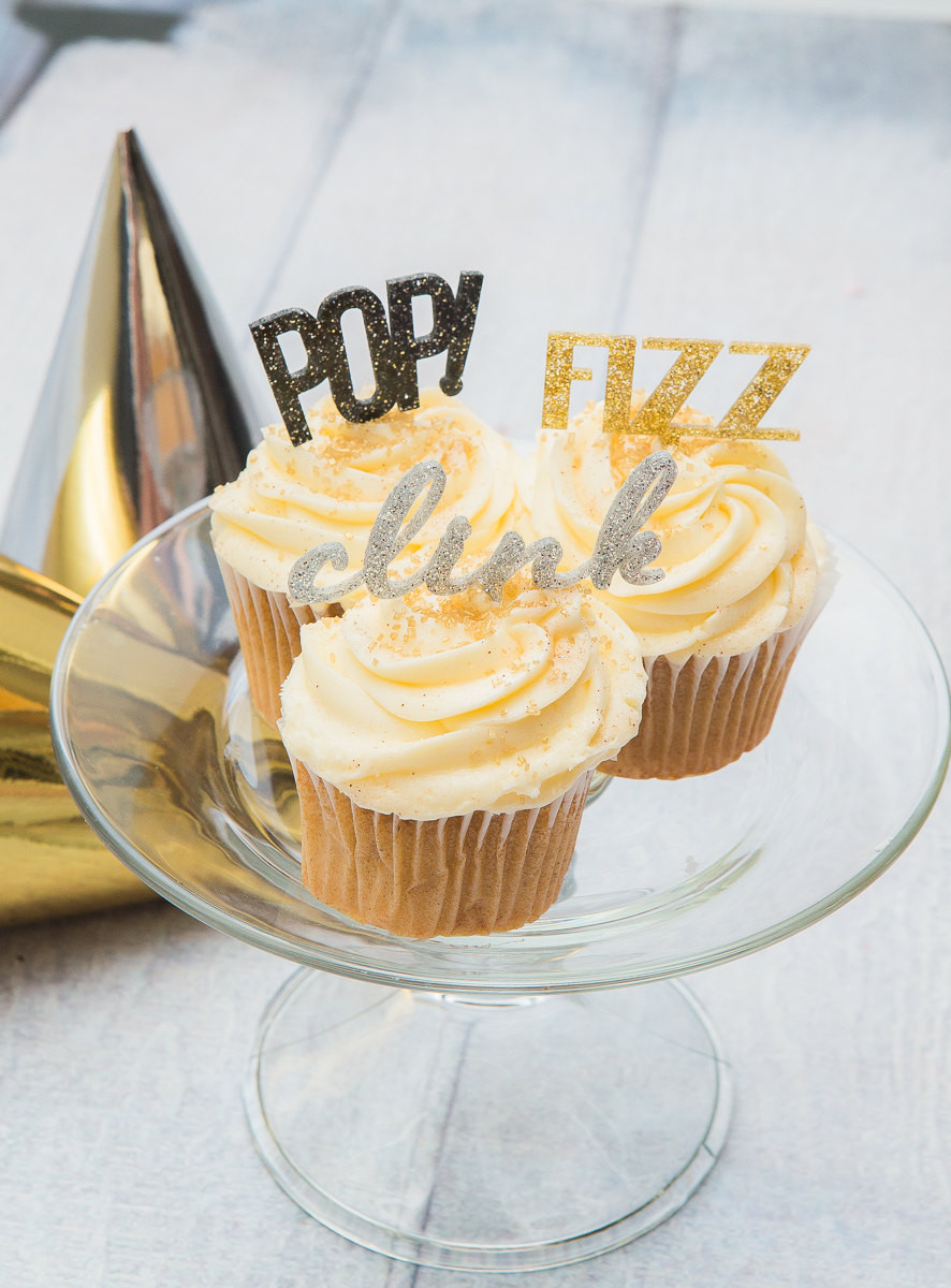 New Years Cupcakes
 New Years Cupcake Toppers POP Fizz Clink Set of