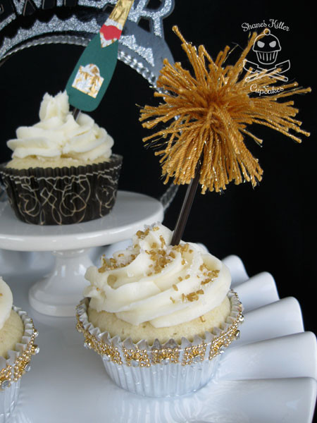 New Years Cupcakes
 New Year’s Eve Champagne Cupcakes