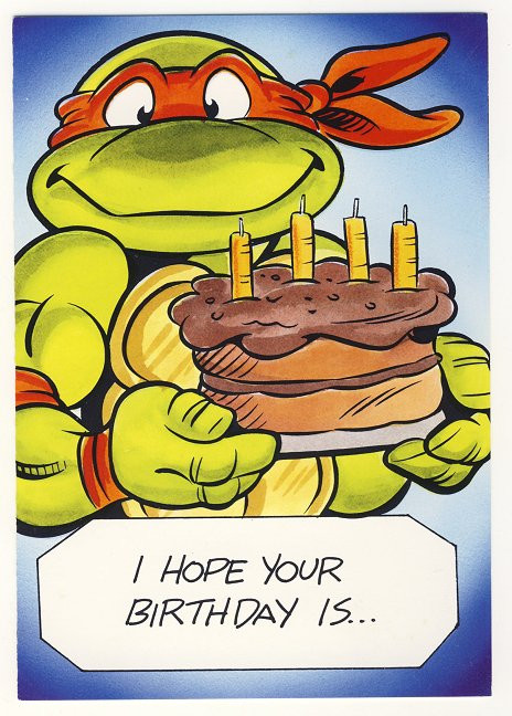 Ninja Turtle Birthday Card
 Michaelangelo Birthday Greeting Card Ninja Turtles TMNT