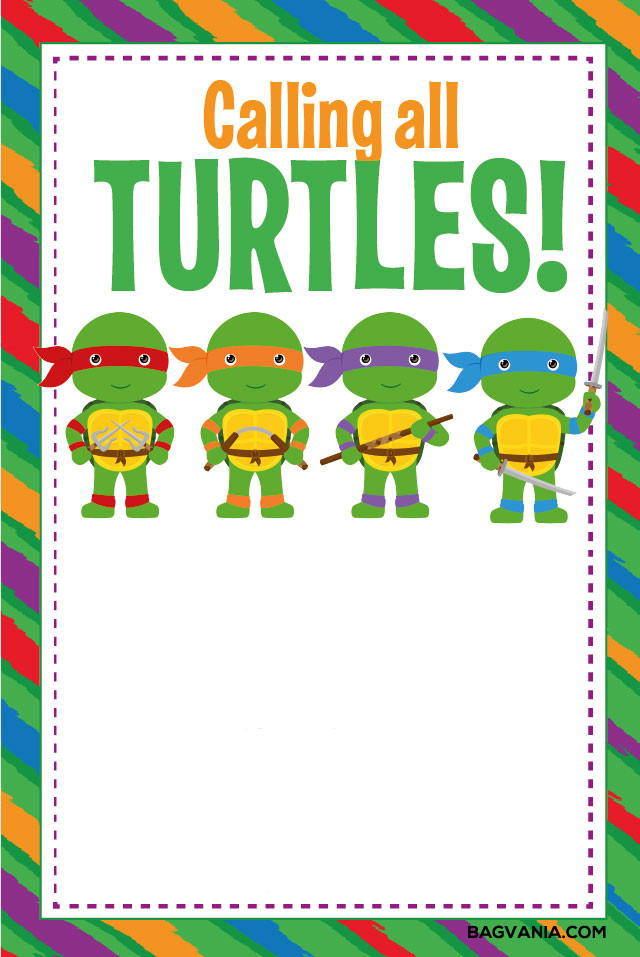 Ninja Turtle Birthday Invitations
 Free Printable Ninja Turtle Birthday Party Invitations