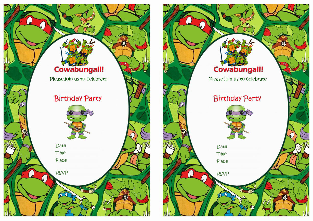 Ninja Turtle Birthday Invitations
 Teenage Mutant Ninja Turtles Birthday Invitations