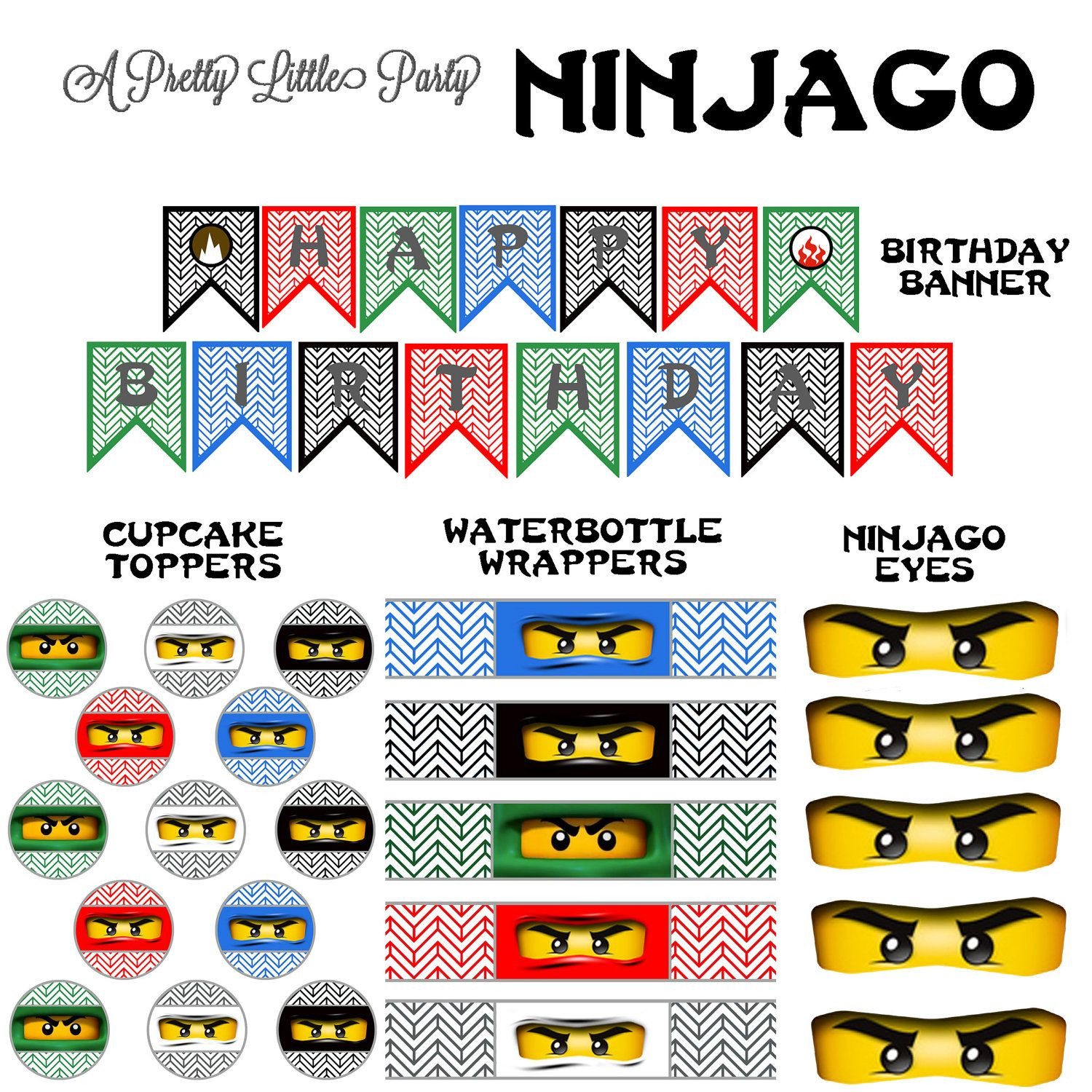 Ninjago Birthday Party Supplies
 Ninjago Party Pack Ninjago Ninja Party Supplies $15