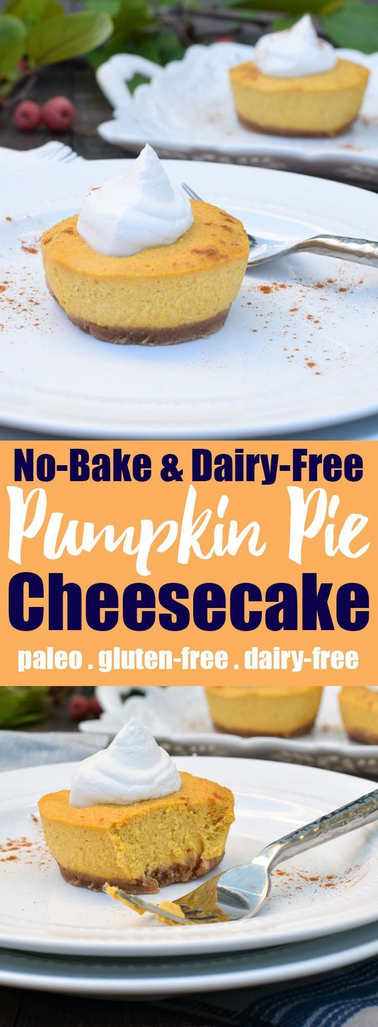 No Dairy Pumpkin Pie
 Pumpkin Pie Cheesecake No bake & Dairy free