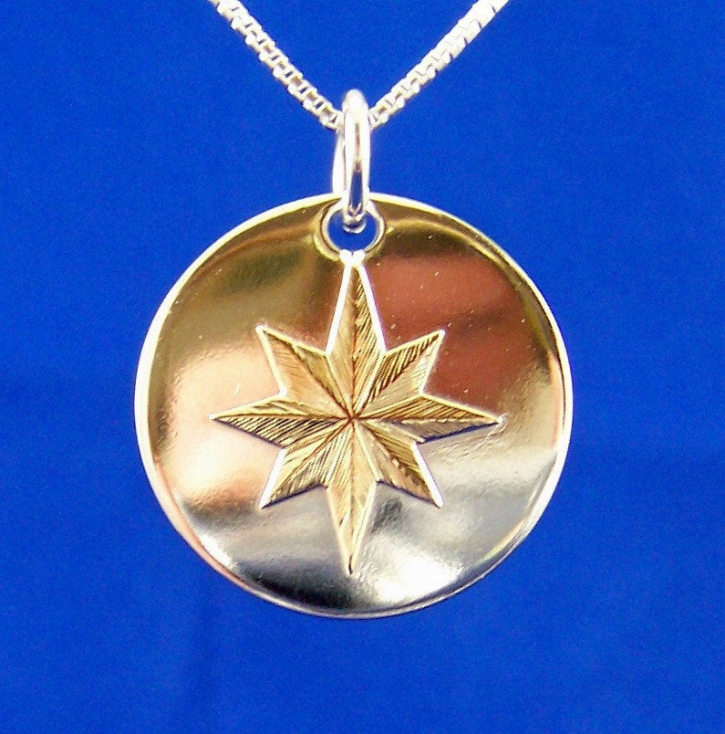 North Star Necklace
 North Star Necklace 14k Gold and Sterling Silver