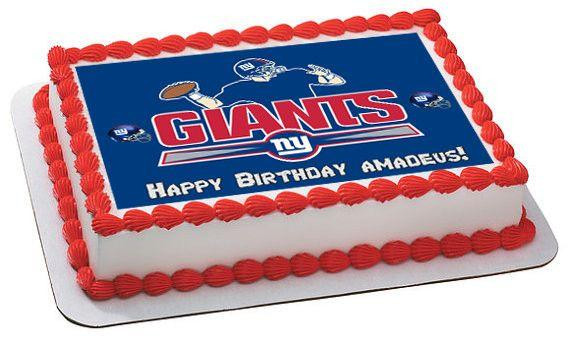 Ny Giants Birthday Cake
 New York Giants Edible Birthday Cake OR Cupcake Topper