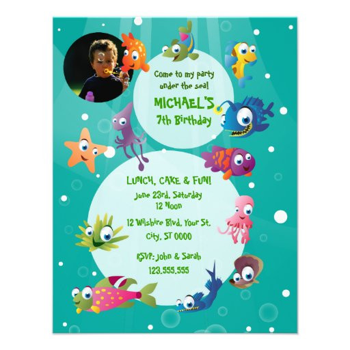 Ocean Birthday Invitations
 Ocean Theme Children s Birthday Party Invitation 4 25" X 5