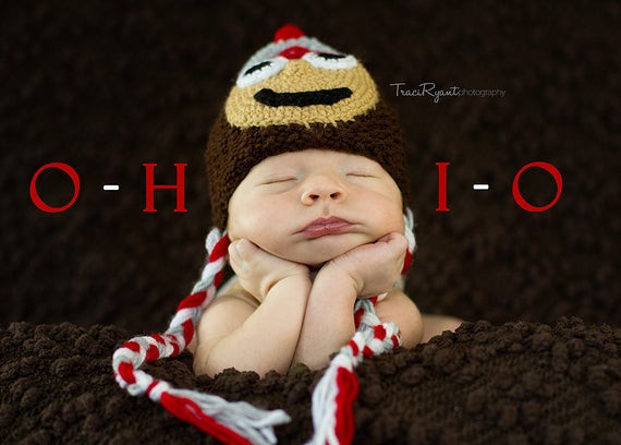 Ohio State Baby Gift
 FREE SHIPPING Ohio State Buckeyes newborn baby hat by