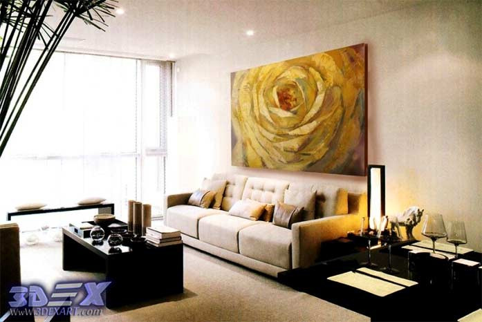 Oil Painting For Living Room
 Oil painting on canvas for modern interior wall art