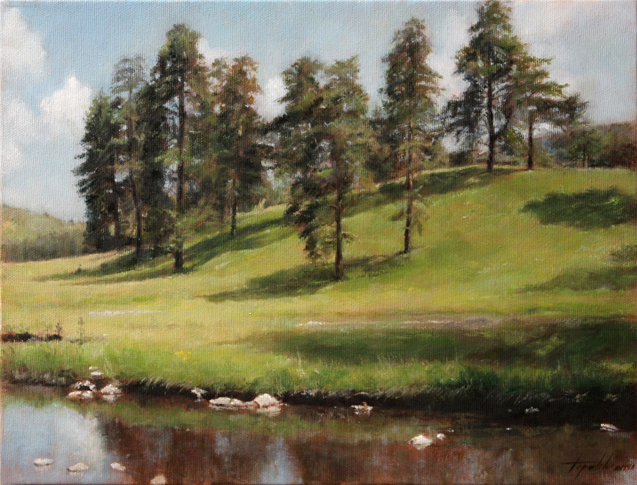 Oil Painting Landscape
 Mountain Hillside – Landscape Oil Painting