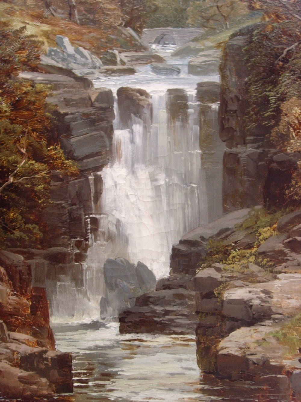 Oil Paintings Landscape
 Antiques Atlas 19th Landscape Waterfall Oil Painting