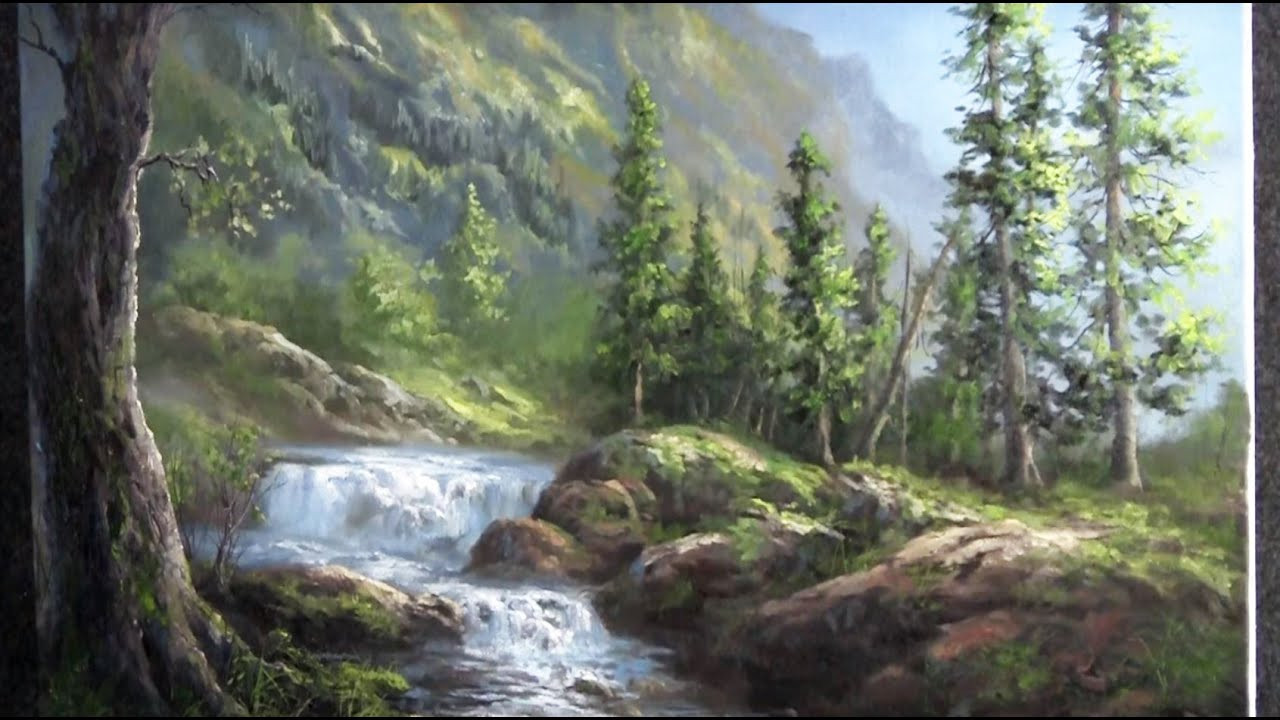 Oil Paintings Landscape
 Oil Painting Waterfall Landscape Paint with Kevin Hill