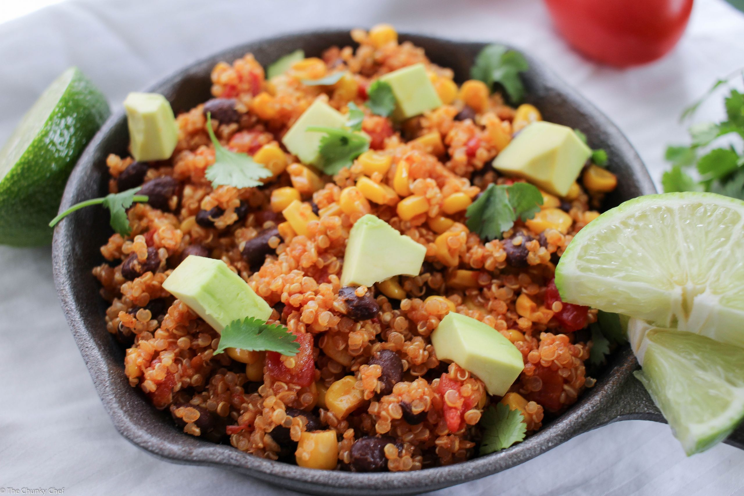 One Pan Mexican Quinoa
 e Pan Mexican Quinoa Skillet The Chunky Chef