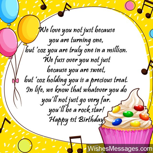 One Year Old Birthday Wishes
 1st Birthday Wishes First Birthday Quotes and Messages