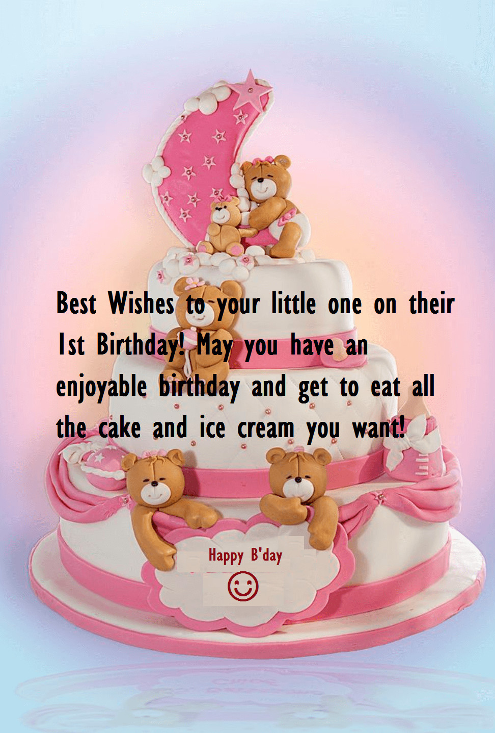 One Year Old Birthday Wishes
 Cute Birthday Cake Wishes For Baby e Year Old