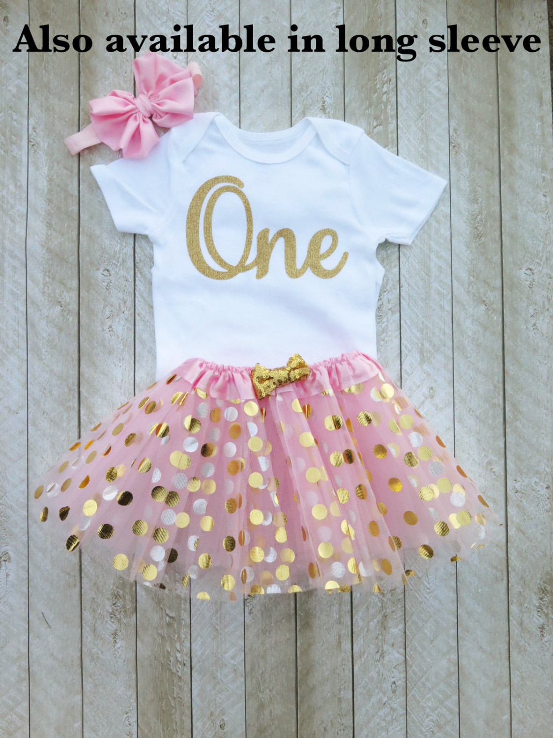 One Year Old Girl Birthday Party Ideas
 Pink and gold first birthday outfit Pink and gold tutu e