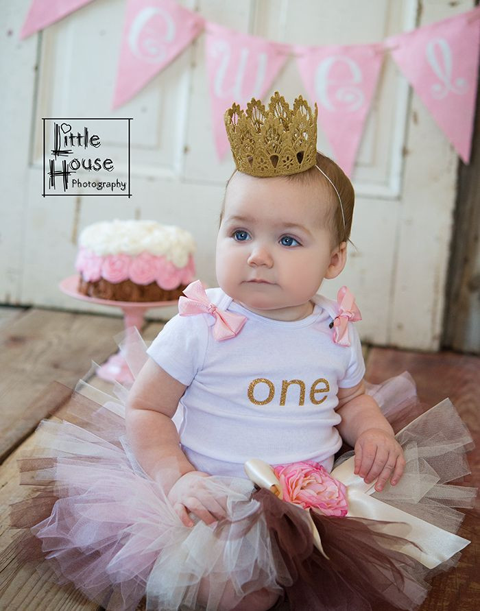 One Year Old Girl Birthday Party Ideas
 1 year old birthday photo party banner crown baby