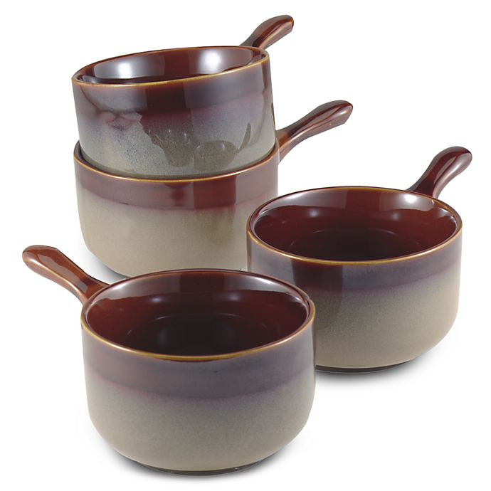 Onion Soup Bowls
 Nova Brown 4 7 8 Inch ion Soup Bowls Set of 4