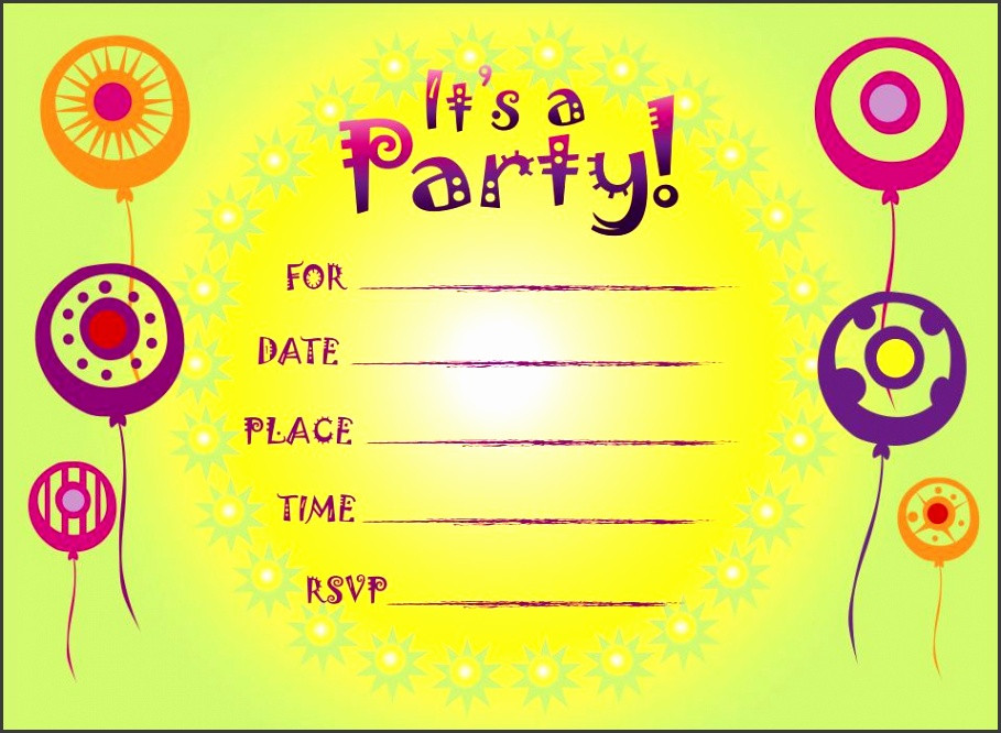 Online Birthday Invitation
 6 Birthday Party Invitation Template for Kids