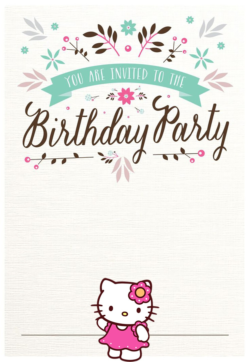Online Birthday Invitation
 Hello Kitty Free Printable Invitation Templates