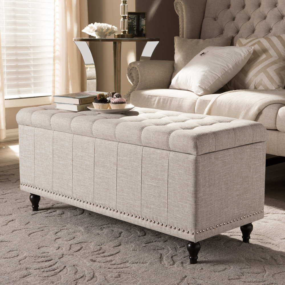 Ottoman Storage Bedroom
 Baxton Studio Kaylee Modern Classic Beige Fabric