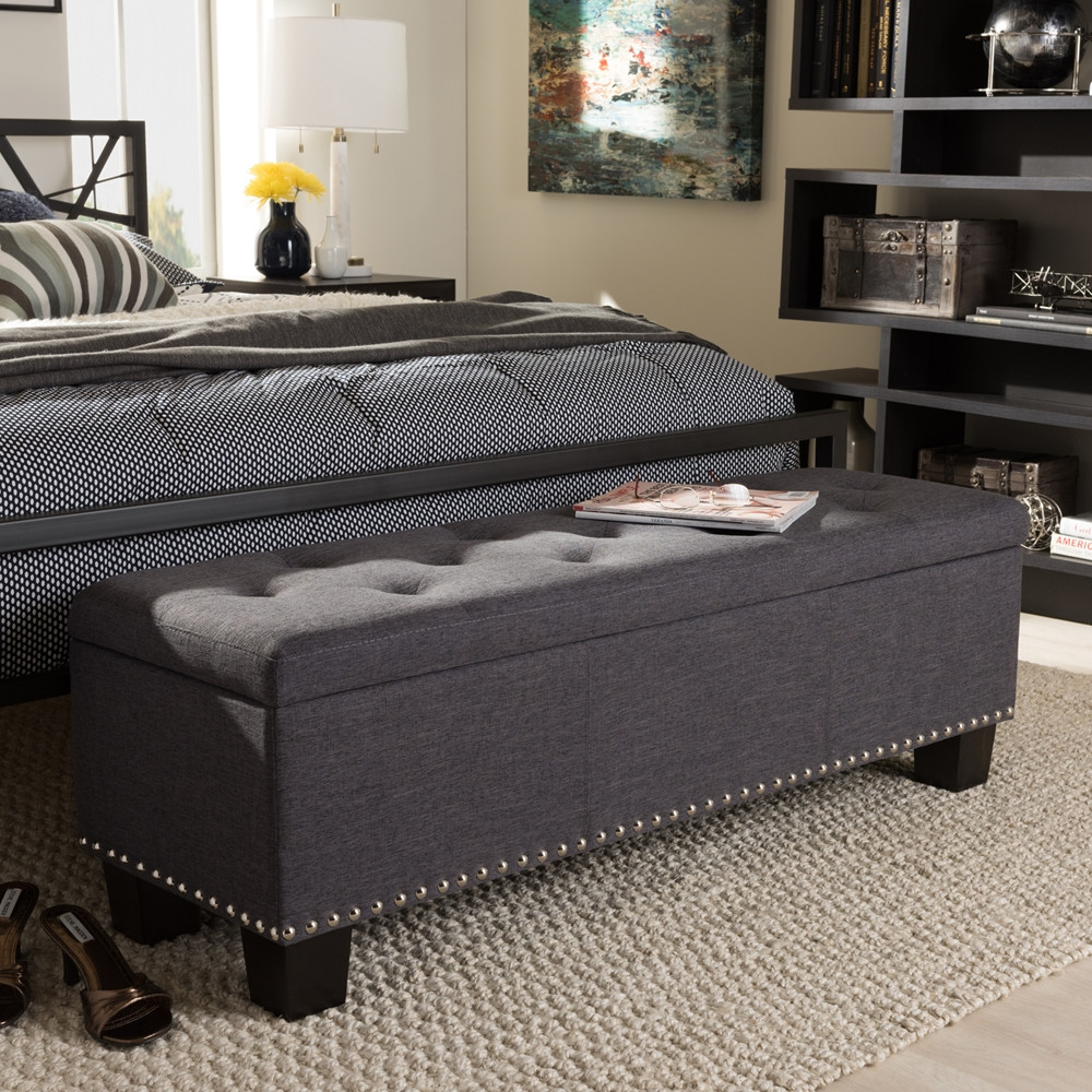 Ottoman Storage Bedroom
 Baxton Studio Hannah Modern and Contemporary Dark Grey