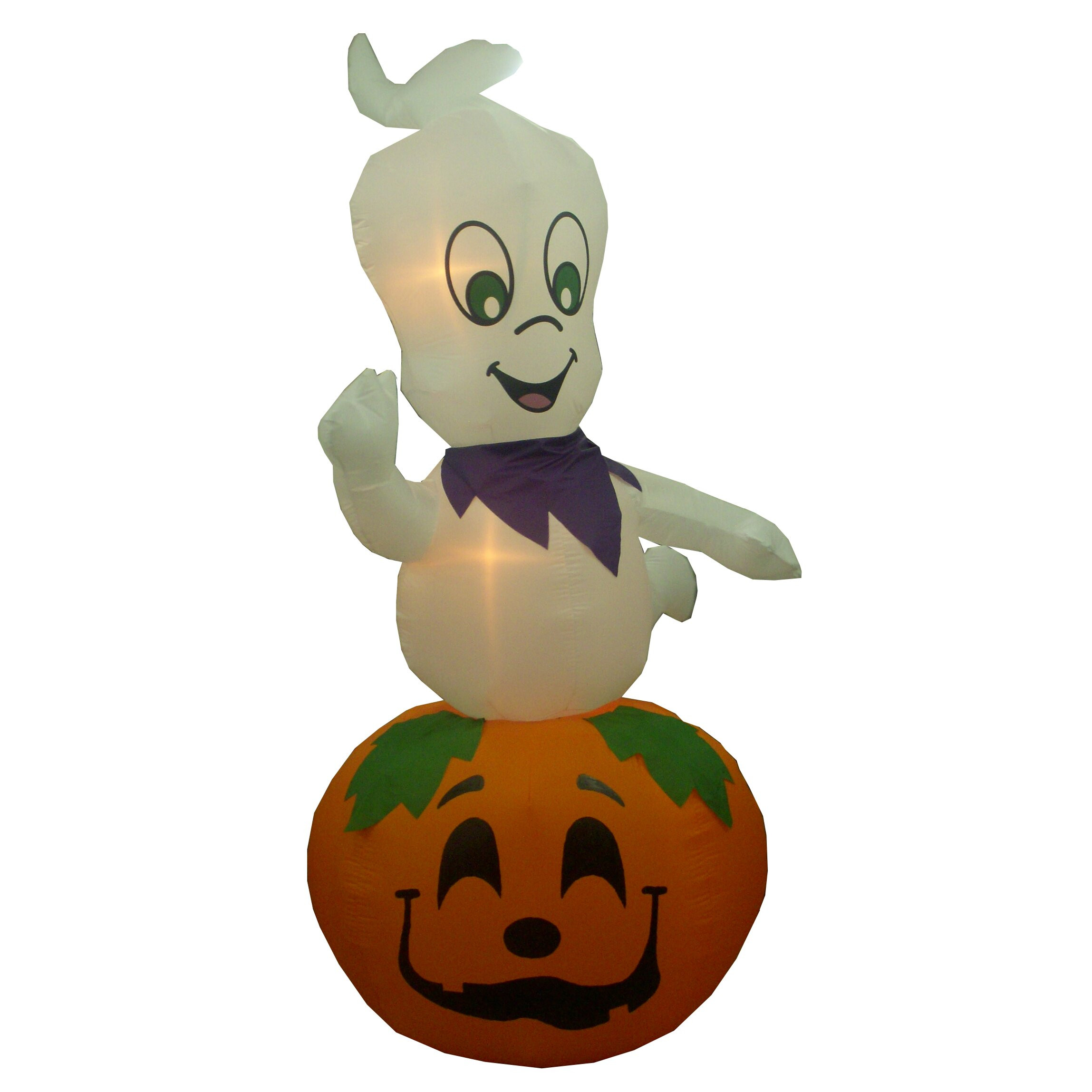 Outdoor Animated Halloween Decorations
 Animated Halloween Inflatable Ghost Casper on Pumpkin
