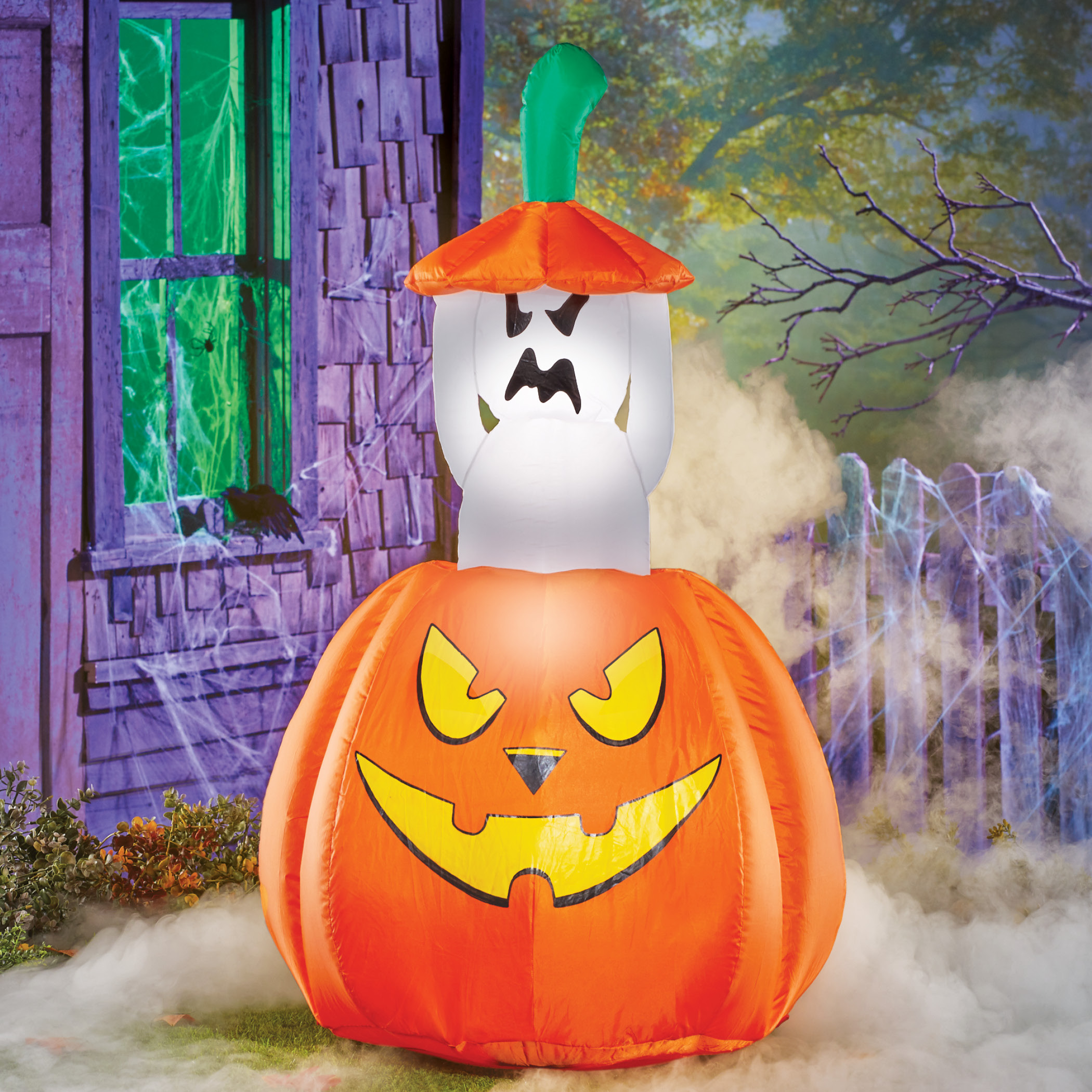 Outdoor Animated Halloween Decorations
 Collections Etc 4 Foot Inflatable Animated Ghost Halloween