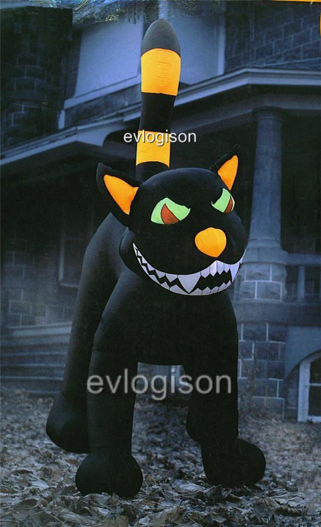Outdoor Animated Halloween Decorations
 9ft jumbo animated lighted inflatable black cat halloween