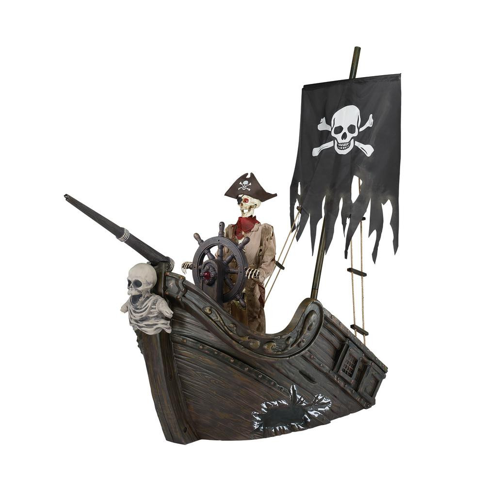Outdoor Animated Halloween Decorations
 Pirate Ship With Animated Steering Wheel 116 In Perfect