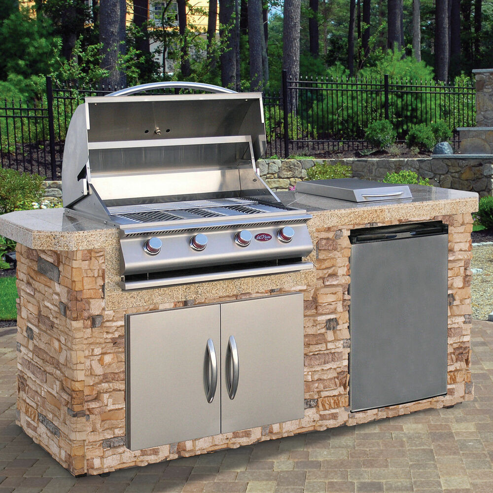 Outdoor Bbq Kitchen
 plete 84" Nat Gas outdoor kitchen Island BBQ Side