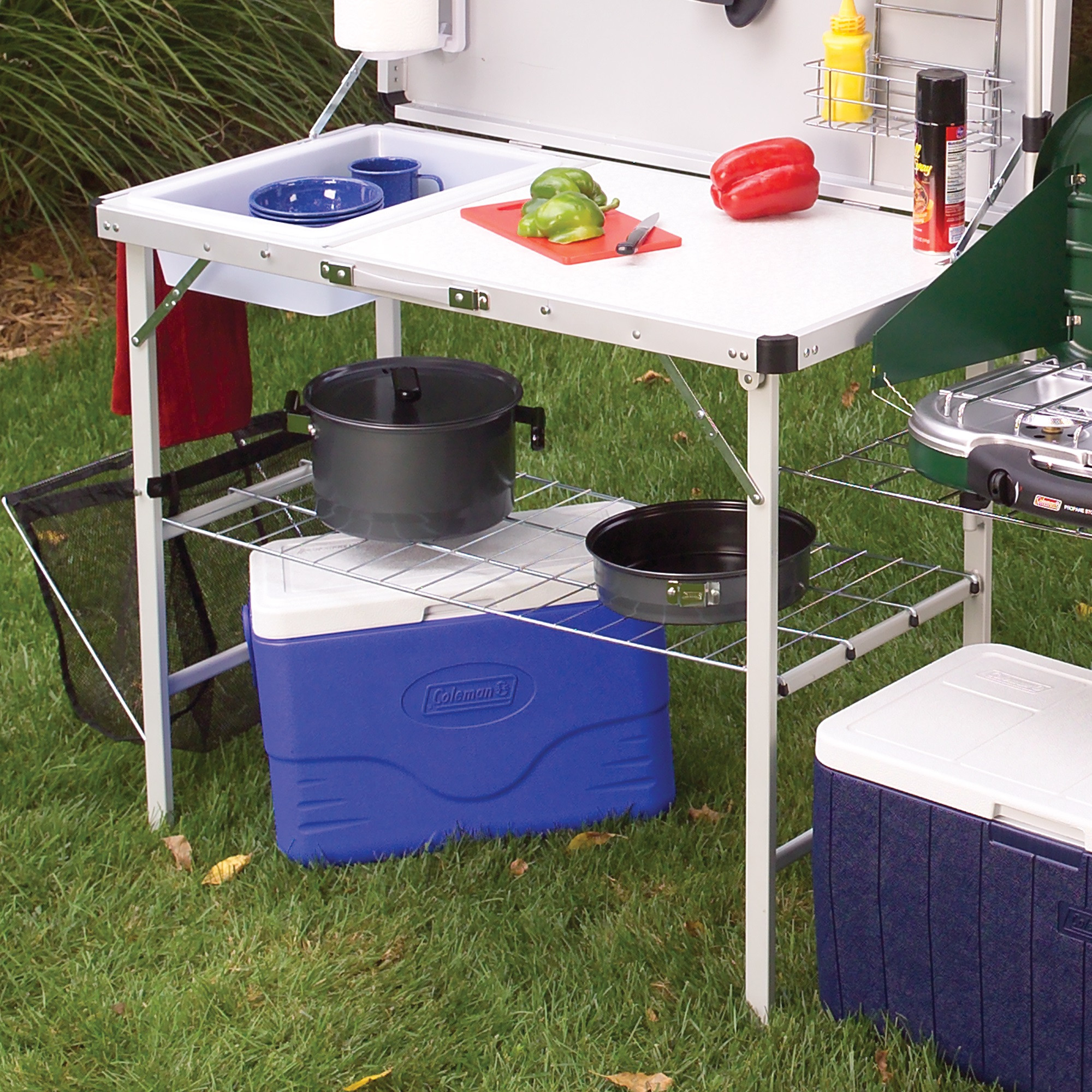 Outdoor Camping Kitchen With Sink
 Coleman Packaway Camp Kitchen Folding Travel Portable Set