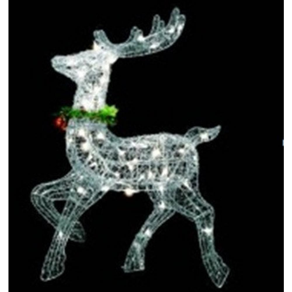 Outdoor Christmas Reindeer
 Northlight 25 in Lighted Silver Sisal Prancing Reindeer