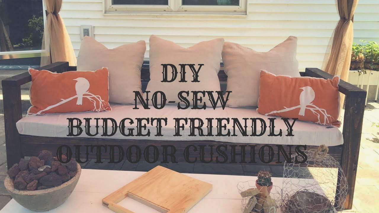 Outdoor Cushion DIY
 DIY NO SEW BUDGET FRIENDLY OUTDOOR CUSHIONS