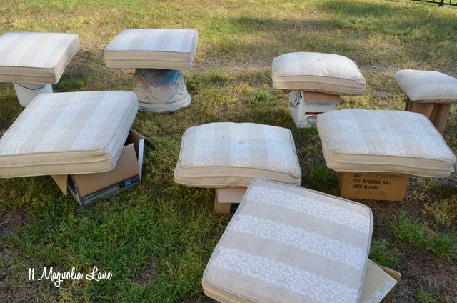 Outdoor Cushion DIY
 DIY Painted Outdoor Cushions and a FinishMax Pro Giveaway