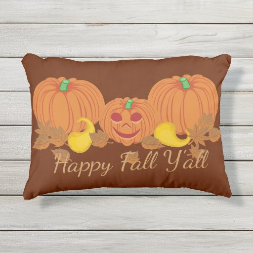 Outdoor Halloween Pillows
 Happy Fall Y all Halloween Pumpkins Personalized Outdoor