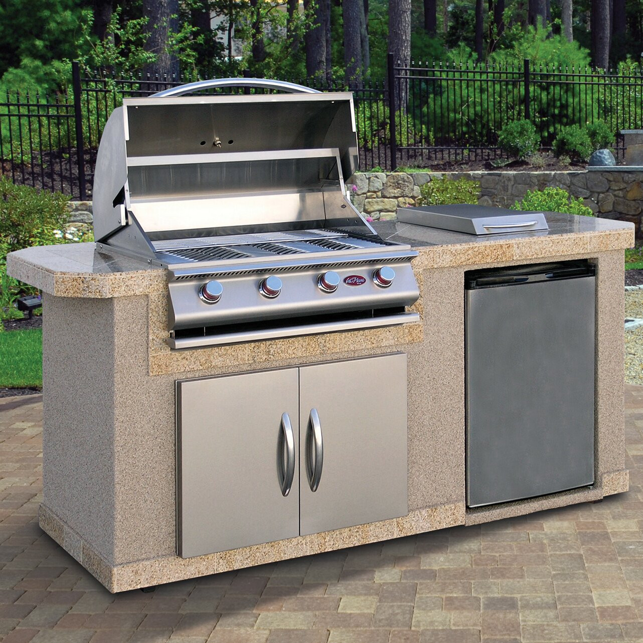 Outdoor Kitchen Burner
 CalFlame Outdoor Kitchen Islands 4 Burner Built In Propane