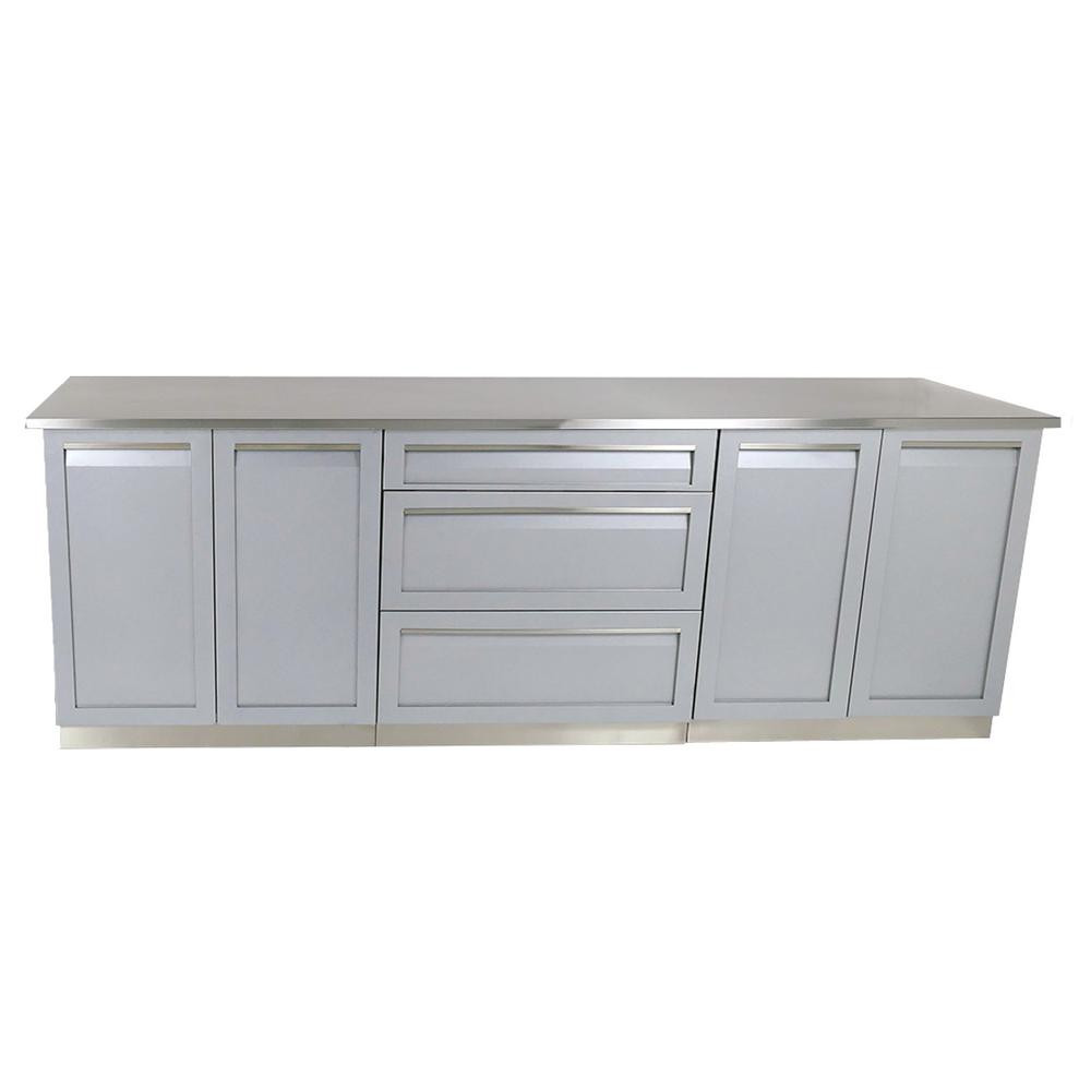 Outdoor Kitchen Cabinet Doors
 4 Life Outdoor 98 in x 36 in x 24 in 4 Piece Stainless