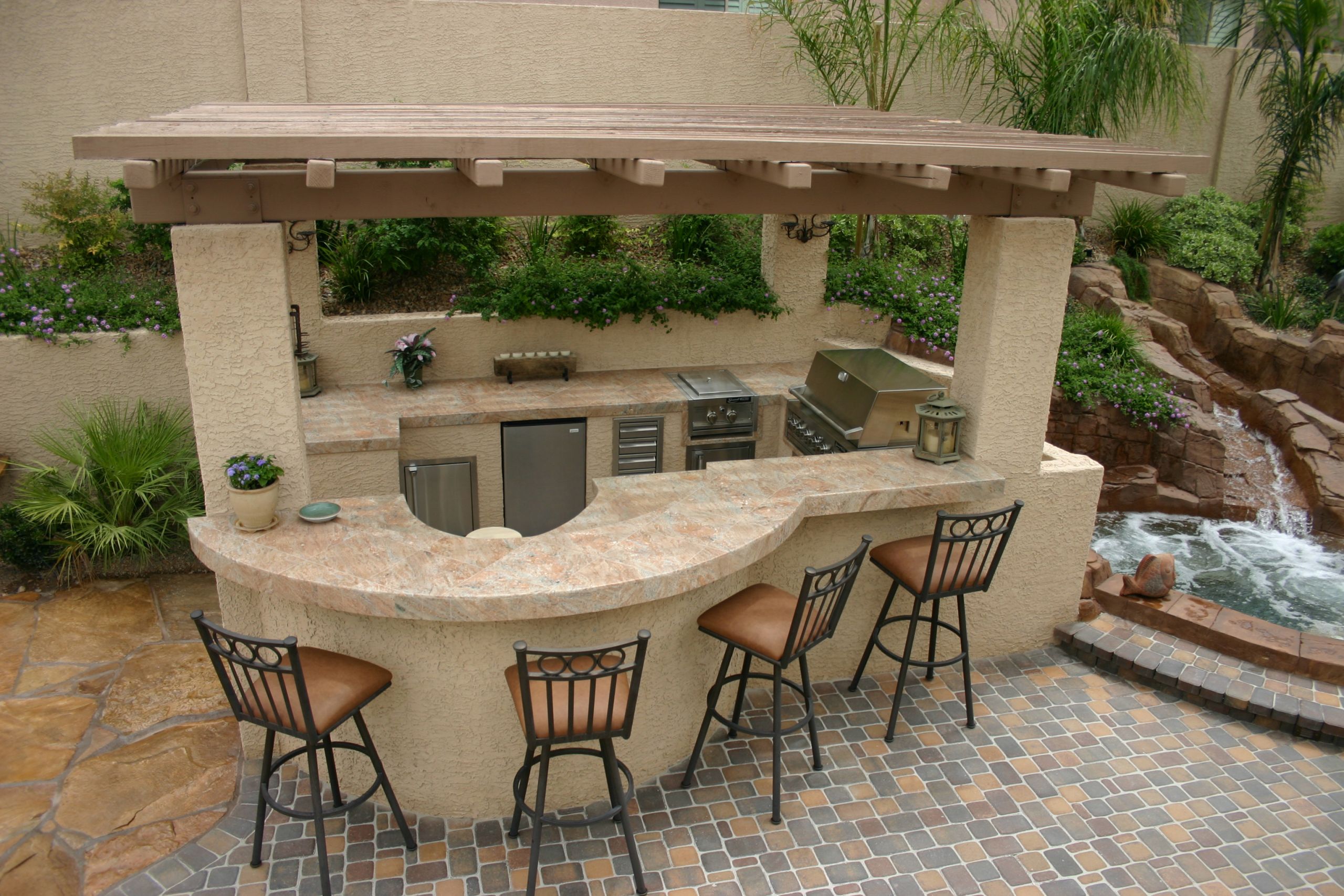 Outdoor Kitchen Designs With Pool
 Polynesian Swimming Pools