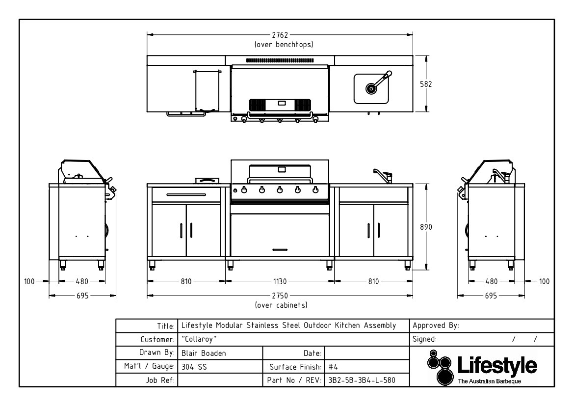 outdoor kitchen design dimensions