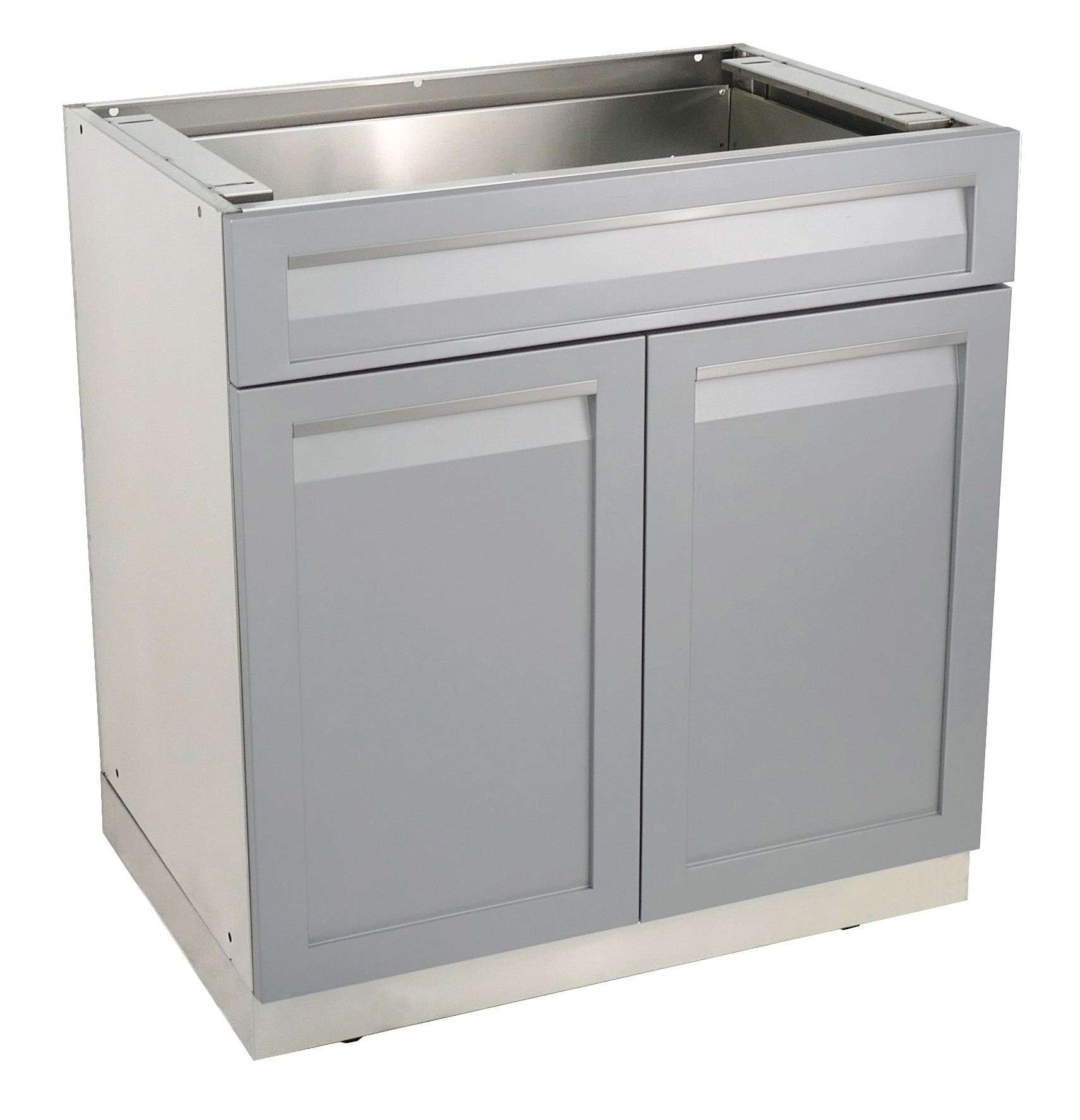 Outdoor Kitchen Doors And Drawers
 Gray Drawer Plus 2 Door Stainless Steel Outdoor Kitchen