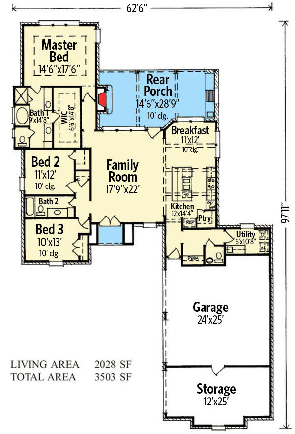 Outdoor Kitchen Floor Plans
 3 Bed Acadian with Outdoor Kitchen KB