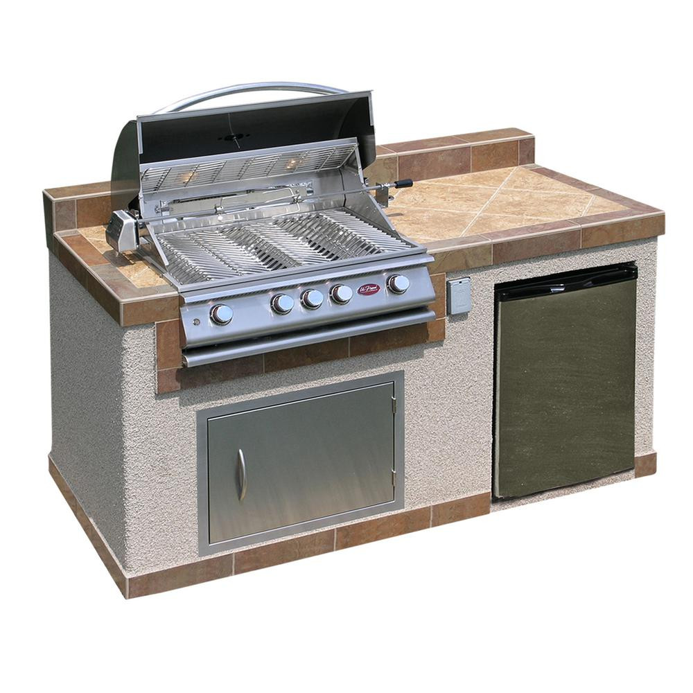 Outdoor Kitchen Gas Grills
 Cal Flame Outdoor Kitchen 4 Burner Barbecue Grill Island