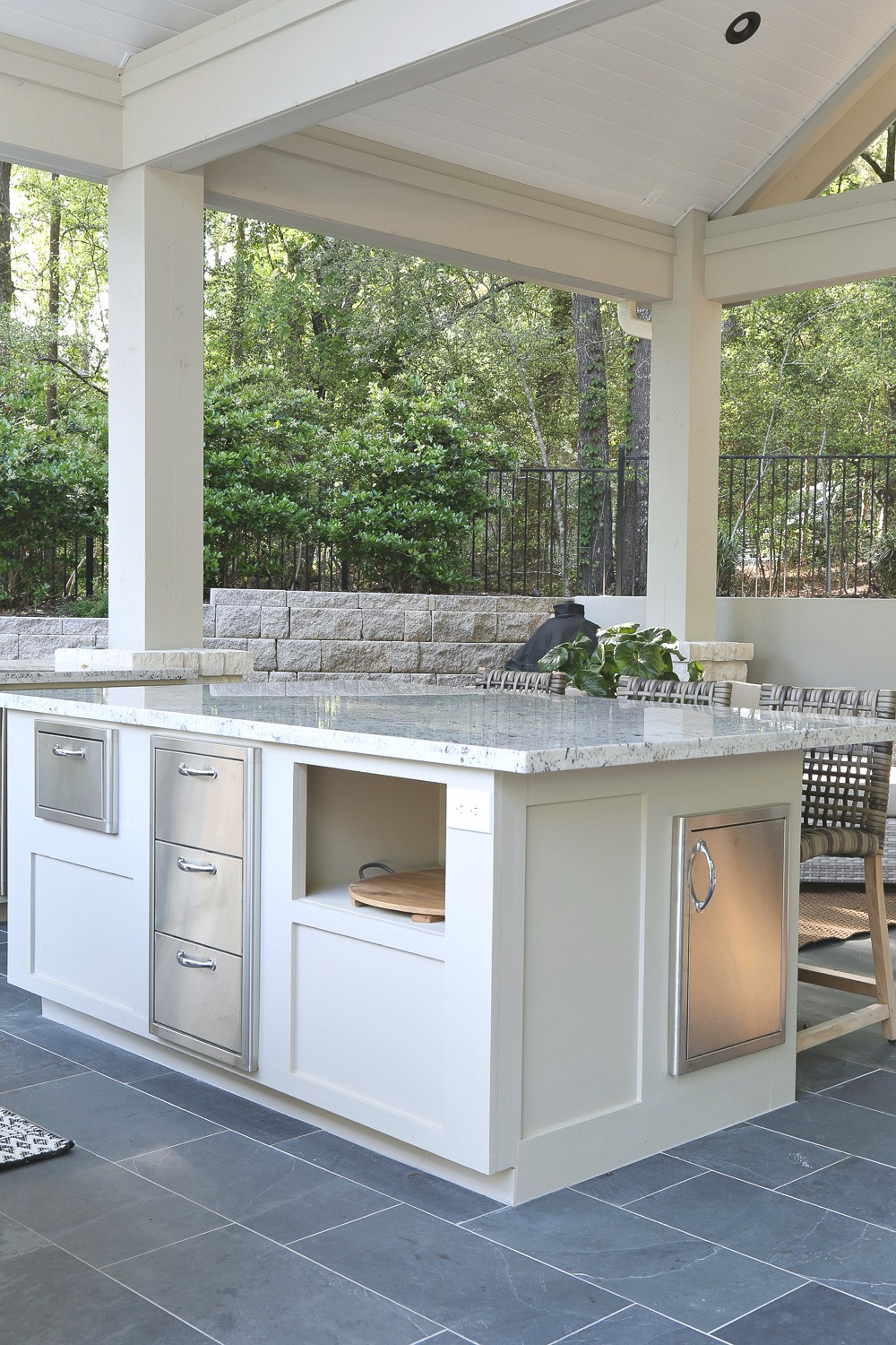 Outdoor Kitchen Island
 Outdoor Kitchen and Pool House Project Reveal